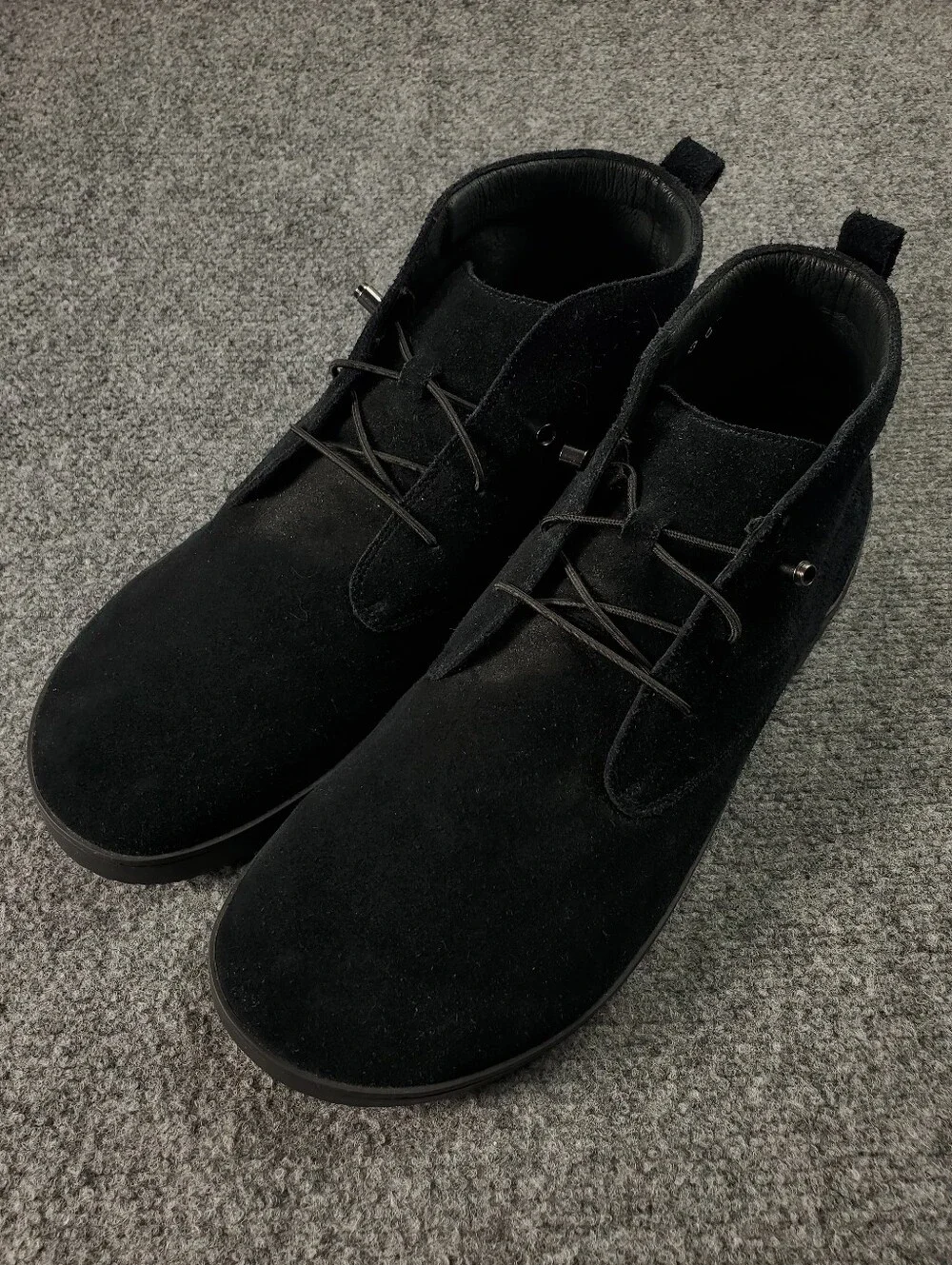 Birchbury Carnforth Chukka Desert Boots Size 16 Black Suede Leather Rubber Sole